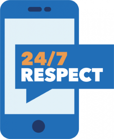 BPS 24/7 Respect Week video featuring BAA students 1 the bps 24/7 respect logo in blue, white, and orange.